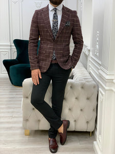Serra Burgundy Slim Fit Plaid Suit-baagr.myshopify.com-1-BOJONI