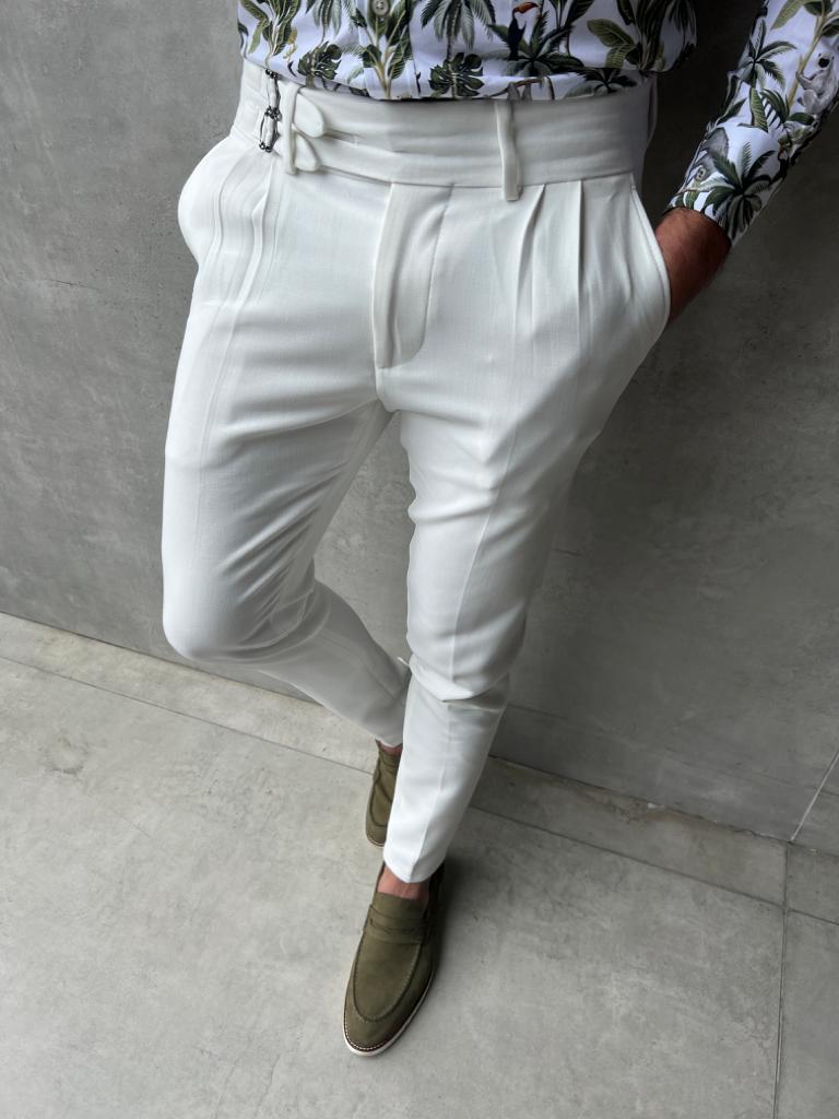 Bojoni Fremont  Slim Fit White  Pants