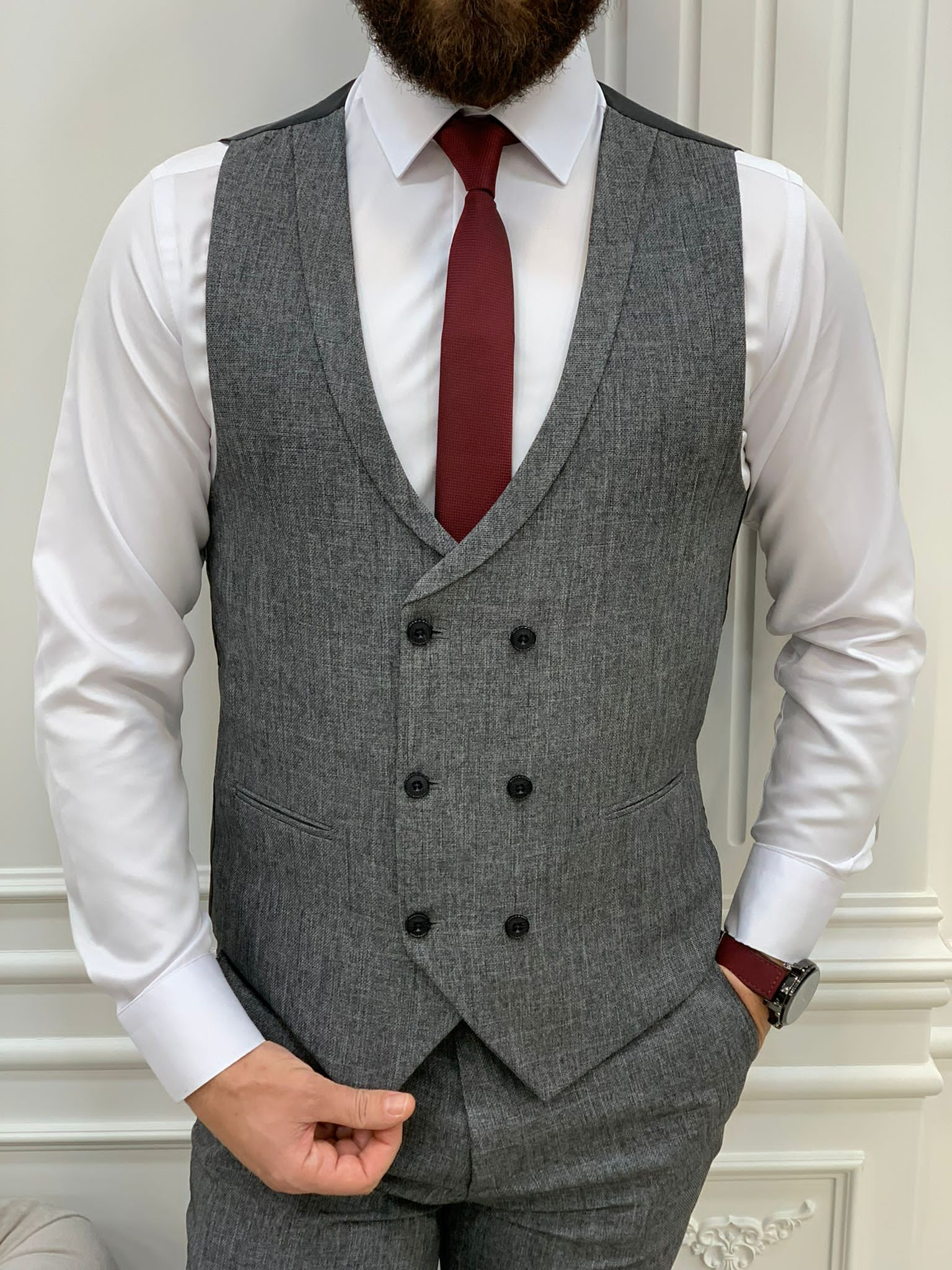 Bojoni Madison Gray Slim Fit Suit 