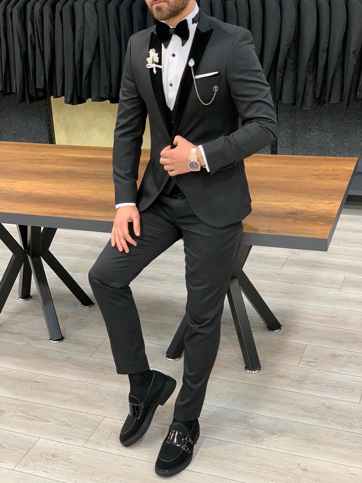 Catani Velvet Black Slim Fit Tuxedo #4-baagr.myshopify.com-1-BOJONI