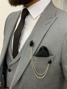 Bojoni Madison Light Gray Slim Fit Suit 
