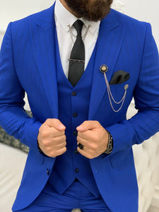 Lambrusco Blue Slim Fit Peak Lapel Striped Suit-baagr.myshopify.com-1-BOJONI