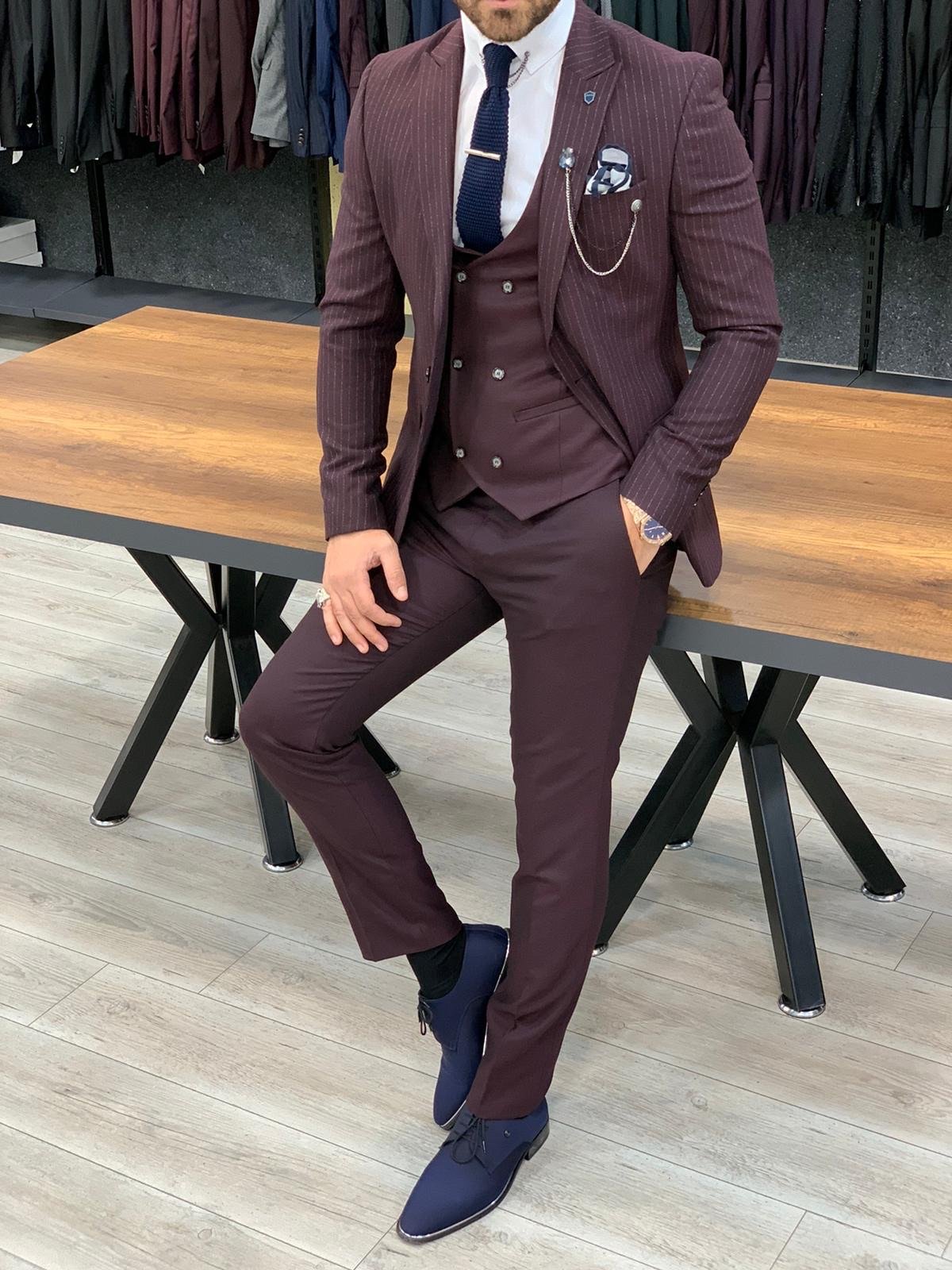 Rocca Burgundy Slim Fit Pinstripe Suit-baagr.myshopify.com-1-BOJONI