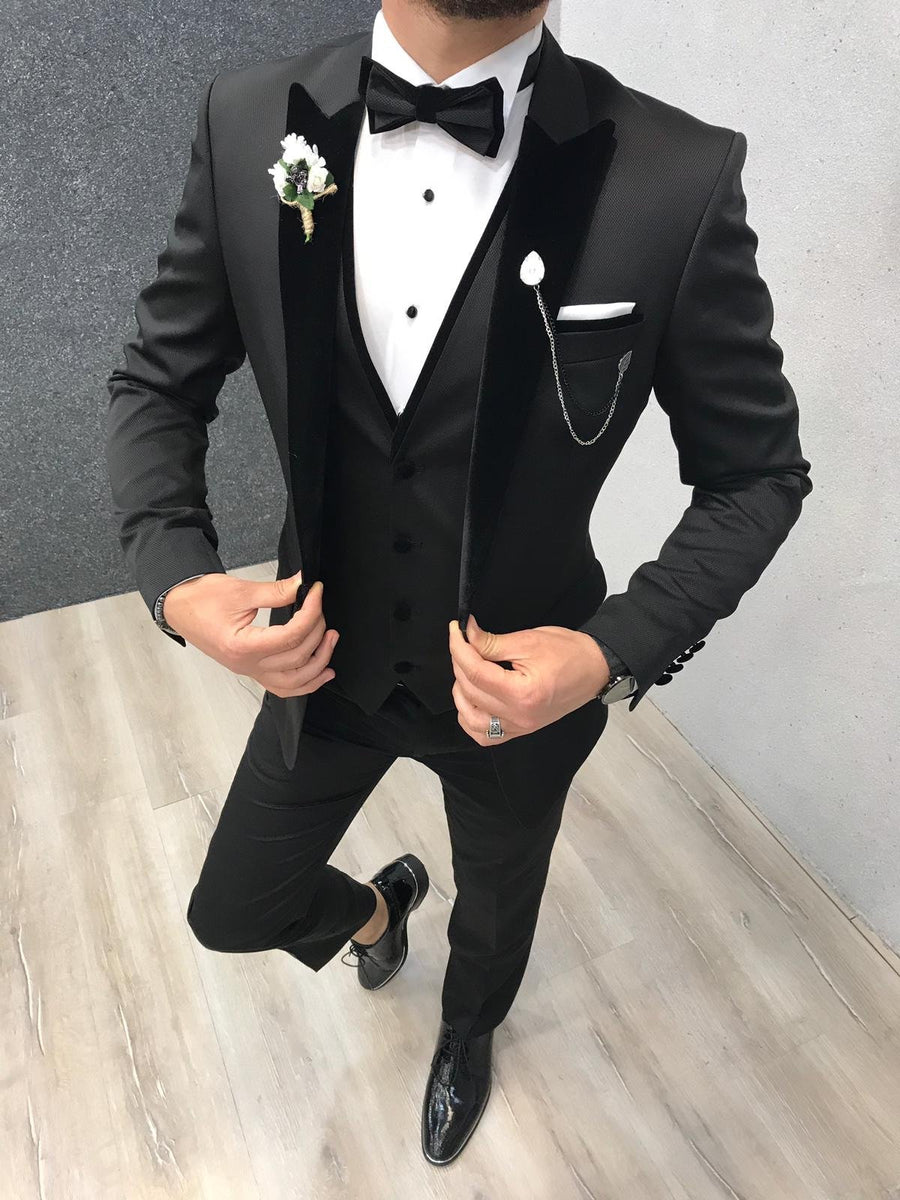 Velvet Black Slim Tuxedo | VICLAN