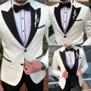 Bloom Slim-Fit Tuxedo Suit Vest Ecru-baagr.myshopify.com-suit-BOJONI