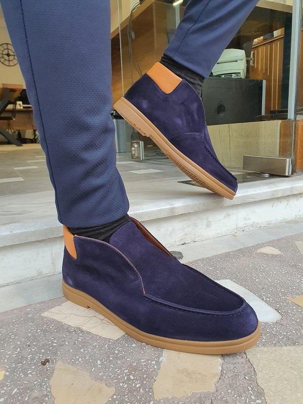 Bojo Giotto Dark Blue Suede Loafers-baagr.myshopify.com-shoes2-BOJONI