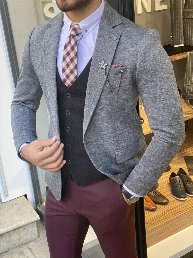 Forenzax Gray Slim Fit Suit-baagr.myshopify.com-suit-BOJONI