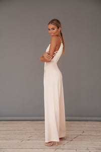 Satin Jumpsuit with Thin Straps 