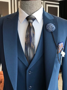 Bojoni Blue Slim-Fit Suit 3-Piece 