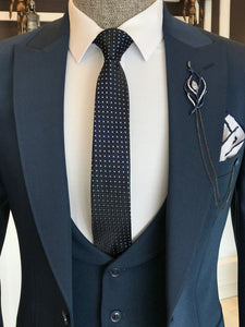 Bojoni Blue Slim-Fit Suit 3-Piece 